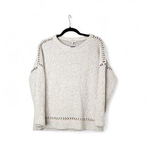 Cozy Gray Sweater with Embroidered Details